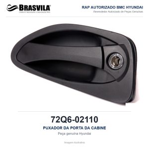 PUXADOR DA PORTA DA CABINE HYUNDAI 72Q6-02110 – GENUÍNO – imagem ilustrativa