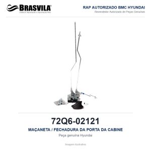 MAÇANETA / FECHADURA DA PORTA DA CABINE HYUNDAI 72Q6-02121 – GENUÍNO – R210LC-9 / R220LC-9A / R260LC-9S / R290LC-9 – imagem ilustrativa