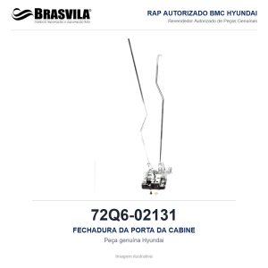 FECHADURA DA PORTA DA CABINE HYUNDAI 72Q6-02131 – GENUÍNO – R210LC-9 / R220LC-9S / R260LC-9S / R290LC-9 – imagem ilustrativa