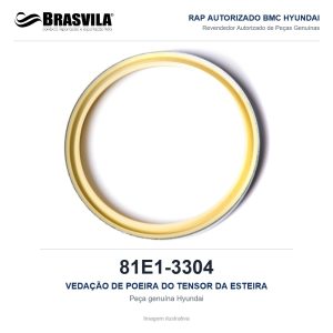 VEDAÇÃO DE POEIRA DO TENSOR DA ESTEIRA HYUNDAI 81E1-3304 – GENUÍNO – R210LC-9 / R220LC-9SH / R210LC-7 – imagem ilustrativa