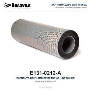 ELEMENTO DO FILTRO DE RETORNO HIDRÁULICO HYUNDAI E131-0212-A – GENUÍNO – R210LC-7 / R220LC-7 / R140LC-7 / R250LC-7 – imagem ilustrativa