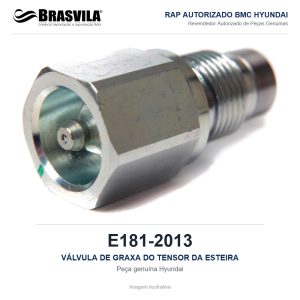 VÁLVULA DE GRAXA DO TENSOR DA ESTEIRA HYUNDAI E181-2013 – GENUÍNO – R210LC-7 / R220LC-7 / R210LC-9 / R140LC-7 – imagem ilustrativa