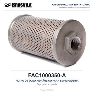 FILTRO DE ÓLEO HIDRÁULICO PARA EMPILHADEIRA HYUNDAI FAC1000350-A – GENUÍNO – imagem ilustrativa
