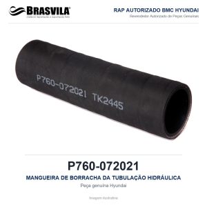 MANGUEIRA DE BORRACHA DA TUBULAÇÃO HIDRÁULICA HYUNDAI P760-072021 – GENUÍNO – R170W-3 / R180LC-3 / R200NLC-3 – imagem ilustrativa