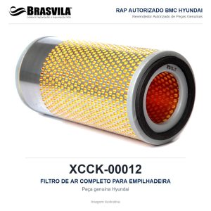 FILTRO DE AR COMPLETO PARA EMPILHADEIRA HYUNDAI XCCK-00012 – GENUÍNO – 20/25/30/35D-7SA – imagem ilustrativa