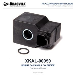 BOBINA DA VÁLVULA SOLENOIDE HYUNDAI XKAL-00050 – GENUÍNO – R210LC-9 / R220LC-9S / R260LC-9S / HX220L – imagem ilustrativa