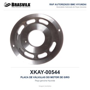 PLACA DE VÁLVULAS DO MOTOR DE GIRO HYUNDAI XKAY-00544 – GENUÍNO – R210LC-7 – imagem ilustrativa