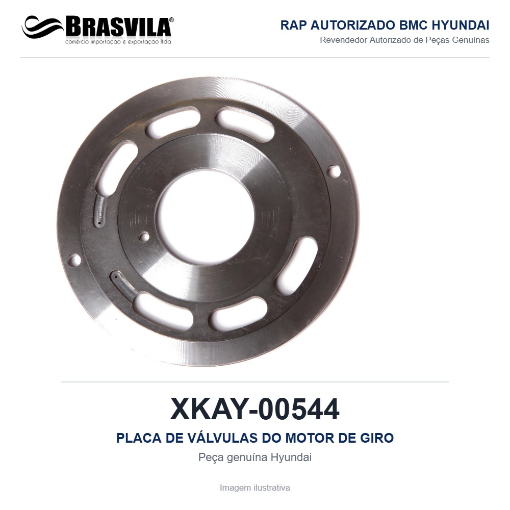 PLACA DE VÁLVULAS DO MOTOR DE GIRO HYUNDAI XKAY-00544 – GENUÍNO – R210LC-7 – imagem ilustrativa PLACA DE VÁLVULAS DO MOTOR DE GIRO HYUNDAI XKAY-00544 – GENUÍNO – R210LC-7 – imagem ilustrativa