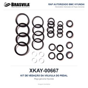 KIT DE VEDAÇÃO DA VÁLVULA DO PEDAL HYUNDAI XKAY-00667 – GENUÍNO – R210LC-9 / R220LC-9 / R140LC-9 / R290LC-9 – imagem ilustrativa