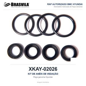 KIT DE ANÉIS DE VEDAÇÃO HYUNDAI XKAY-02026 – GENUÍNO – imagem ilustrativa