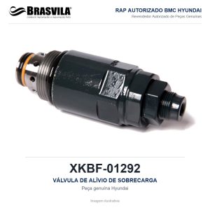 VÁLVULA DE ALÍVIO DE SOBRECARGA HYUNDAI XKBF-01292 – GENUÍNO – R210LC-9 / R220LC-9S / R260LC-9S / R290LC-9 – imagem ilustrativa