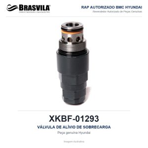 VÁLVULA DE ALÍVIO DE SOBRECARGA HYUNDAI XKBF-01293 – GENUÍNO – R210LC-9 / R220LC-9S / R260LC-9S / R290LC-9 – imagem ilustrativa