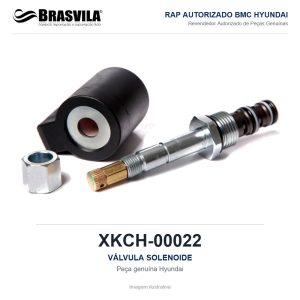 VÁLVULA SOLENOIDE HYUNDAI XKCH-00022 – GENUÍNO – R210LC-9 / R220LC-9A / R260LC-9S / HX220L – imagem ilustrativa