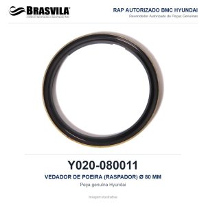 VEDADOR DE POEIRA (RASPADOR) Ø 80 MM HYUNDAI Y020-080011 – GENUÍNO – imagem ilustrativa