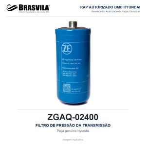 FILTRO DE PRESSÃO DA TRANSMISSÃO HYUNDAI ZGAQ-02400 – GENUÍNO – HL740-9 / HL757-9 / HL760-9 / HL770-9 – imagem ilustrativa