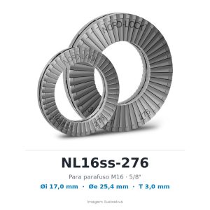 ARRUELA DE TRAVAMENTO NORD-LOCK NL16ss-276 – M16 / 5/8" – LIGA C-276 – CÓD. 2632 – imagem ilustrativa
